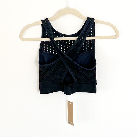 ALALA Perforated Cross Back Sports Bra Black/Navy - Picture 8 of 8